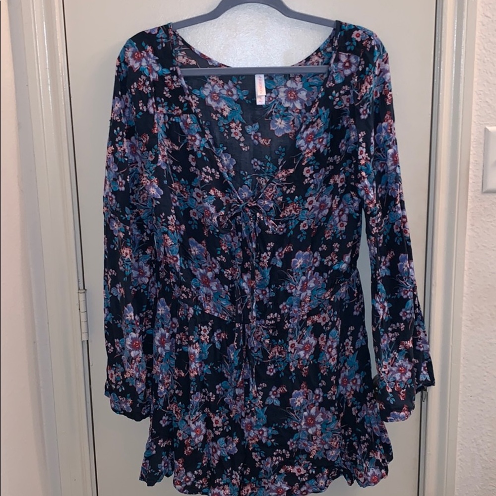 Blue floral Xhilaration romper